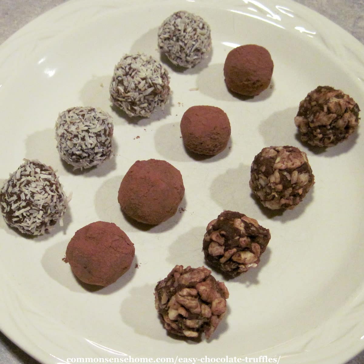 assorted homemade chocolate truffles