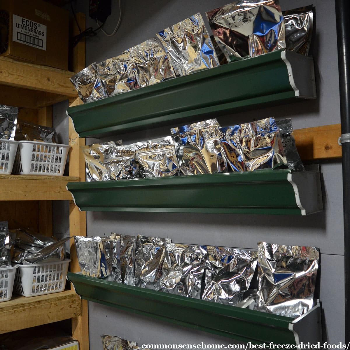 freeze dried food storage shelves