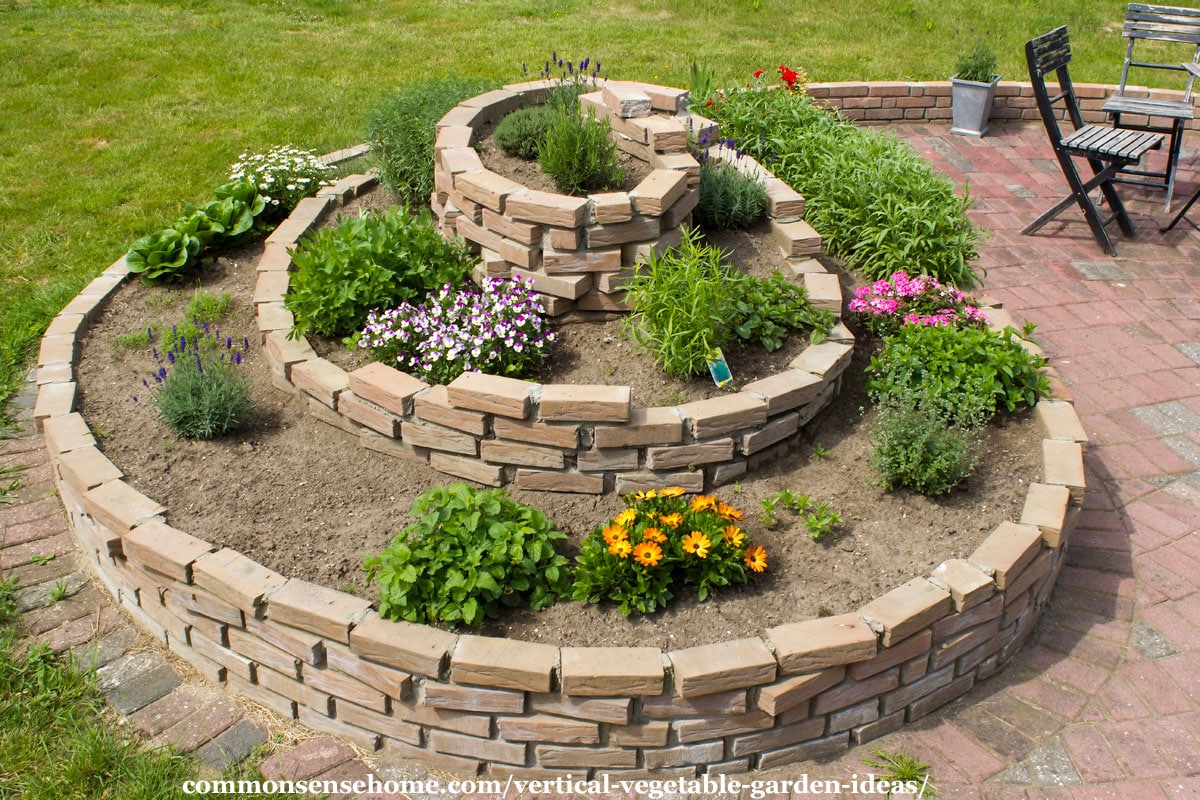 vertical spiral herb garden