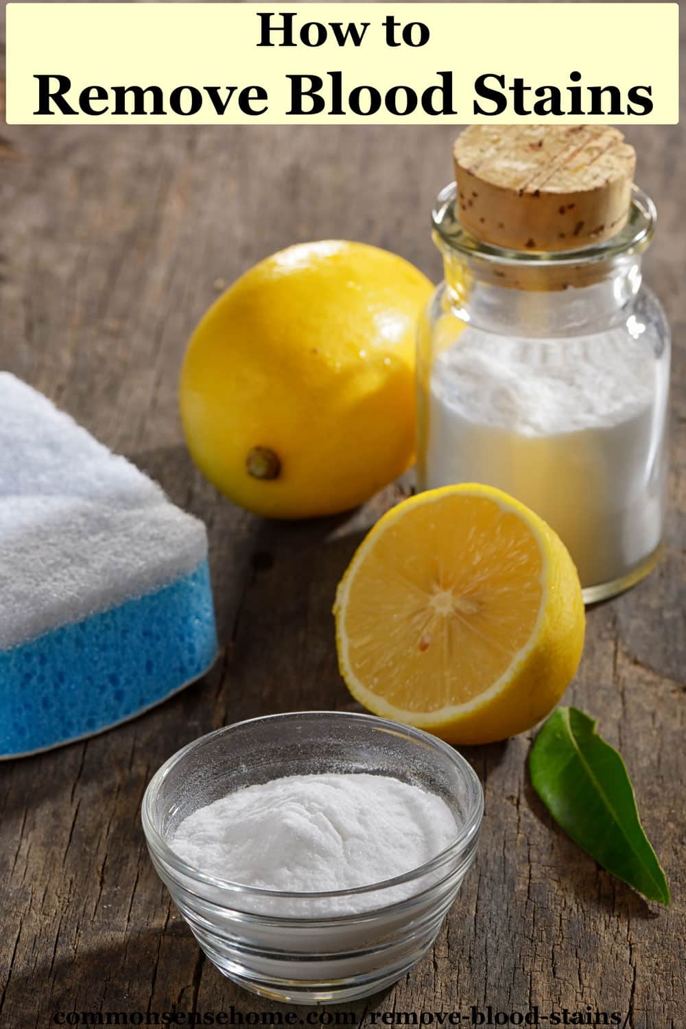 lemon and baking soda to remove blood stains