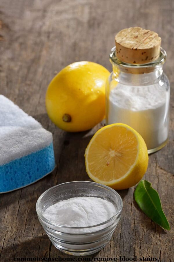 lemon and baking soda for blood stains