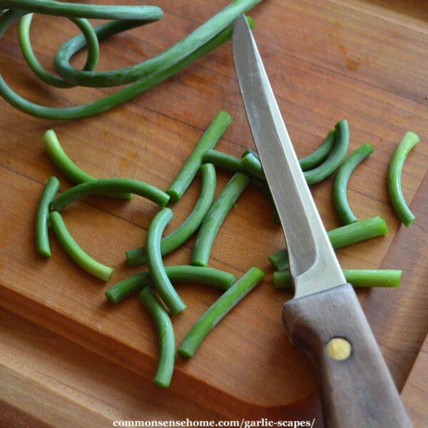 garlic scapes chopped for stir fry
