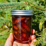 pinecone jam in mason jar