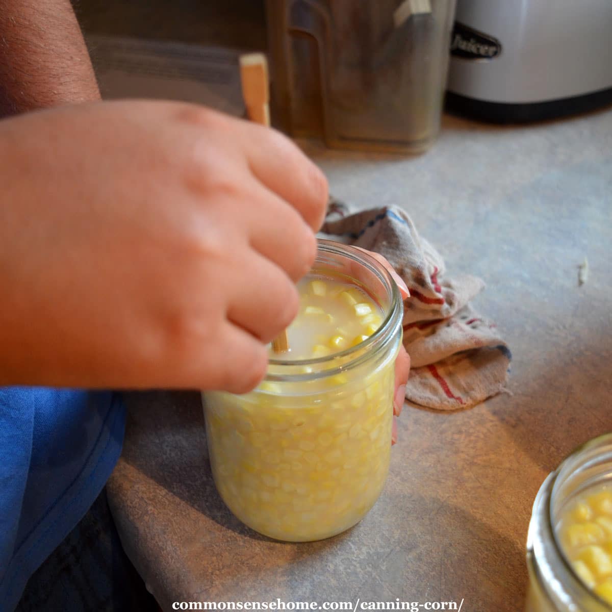 removing air bubbles with a chopstick