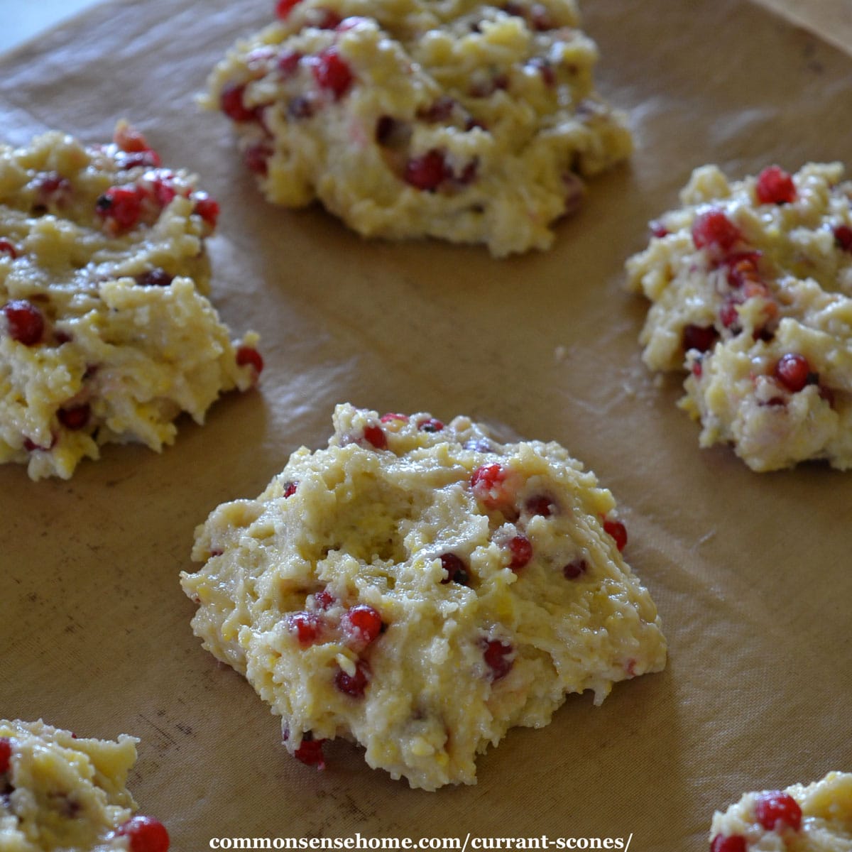 scones on baking sheet