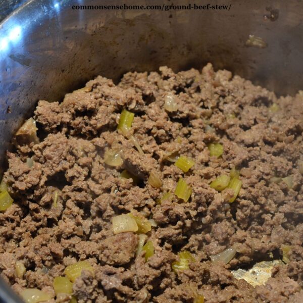 browned ground beef with onion and celery