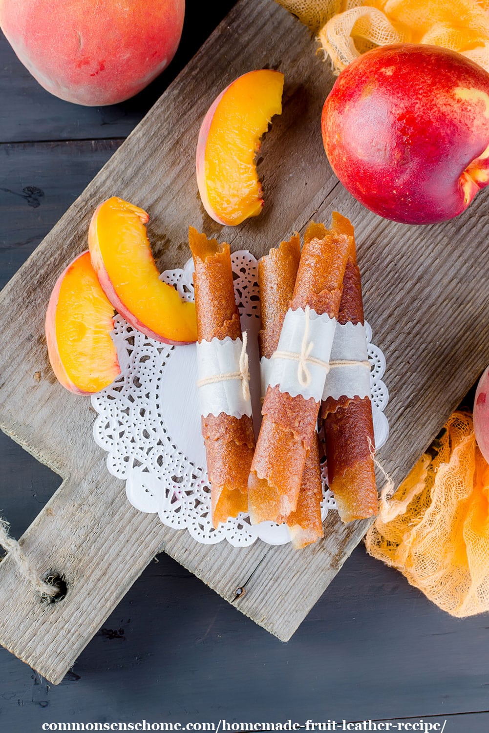 homemade peach fruit leather