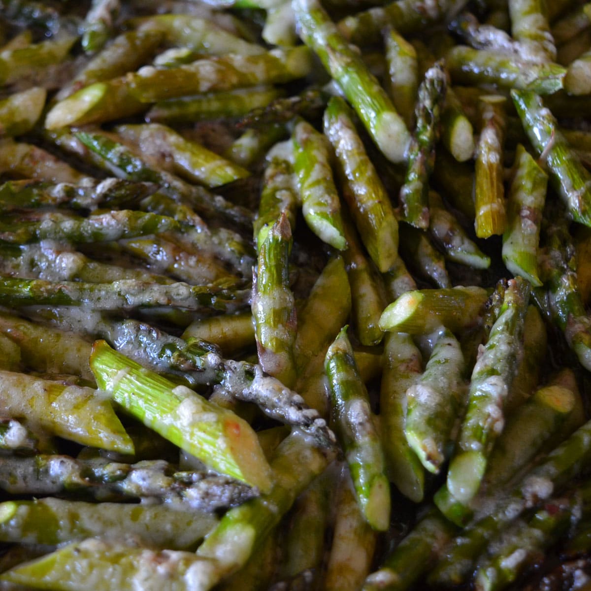 roasted asparagus bites with parmesan cheese