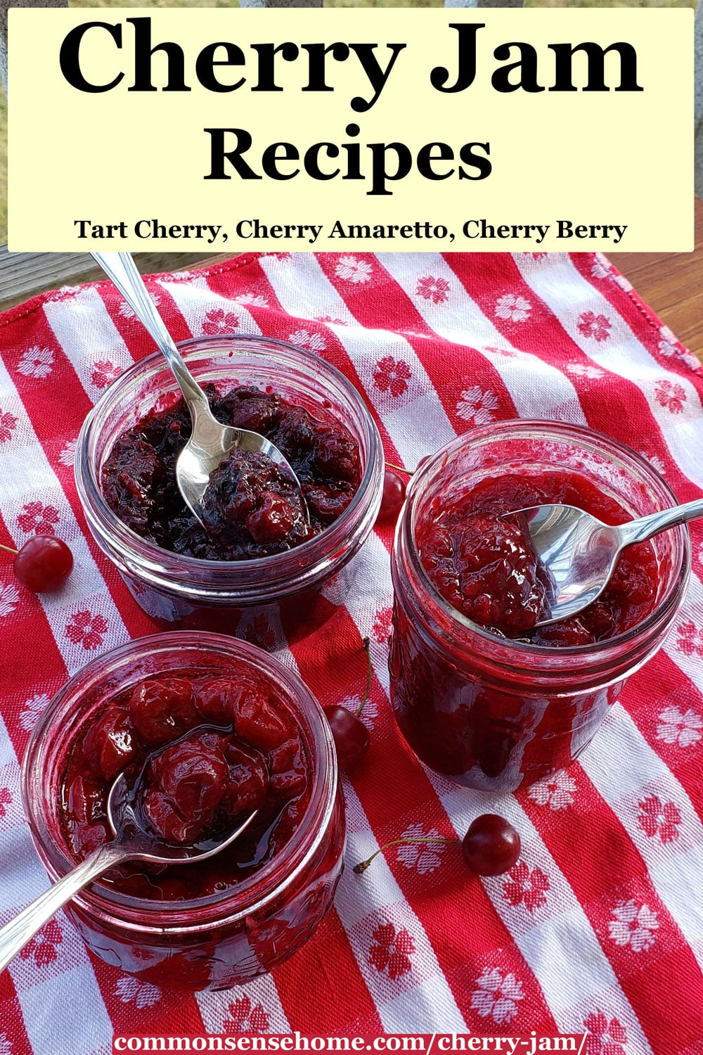 jars of cherry jam