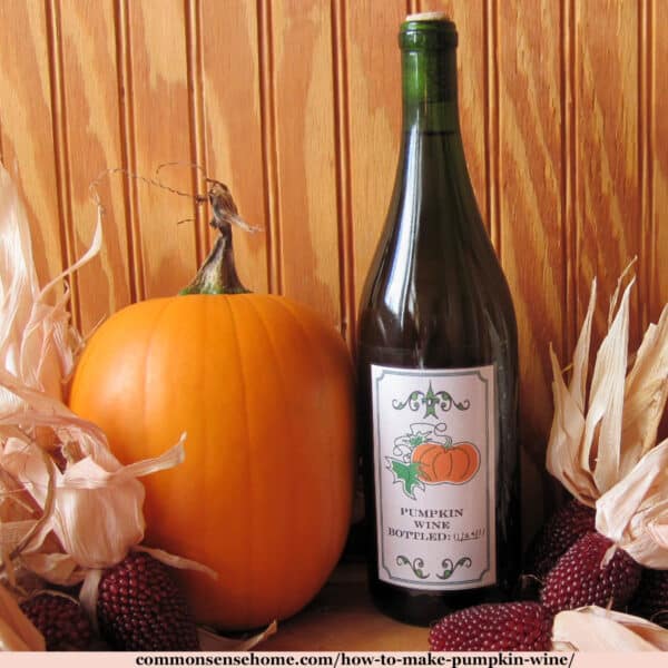 bottle of homemade pumpkin wine