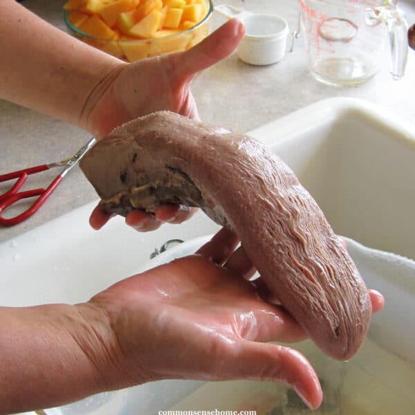 cooked beef tongue before slicing