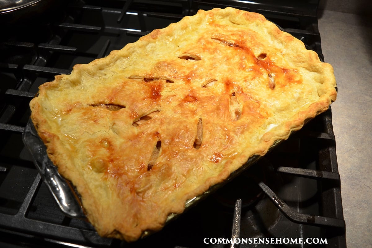 apple pie bars fresh out of the oven