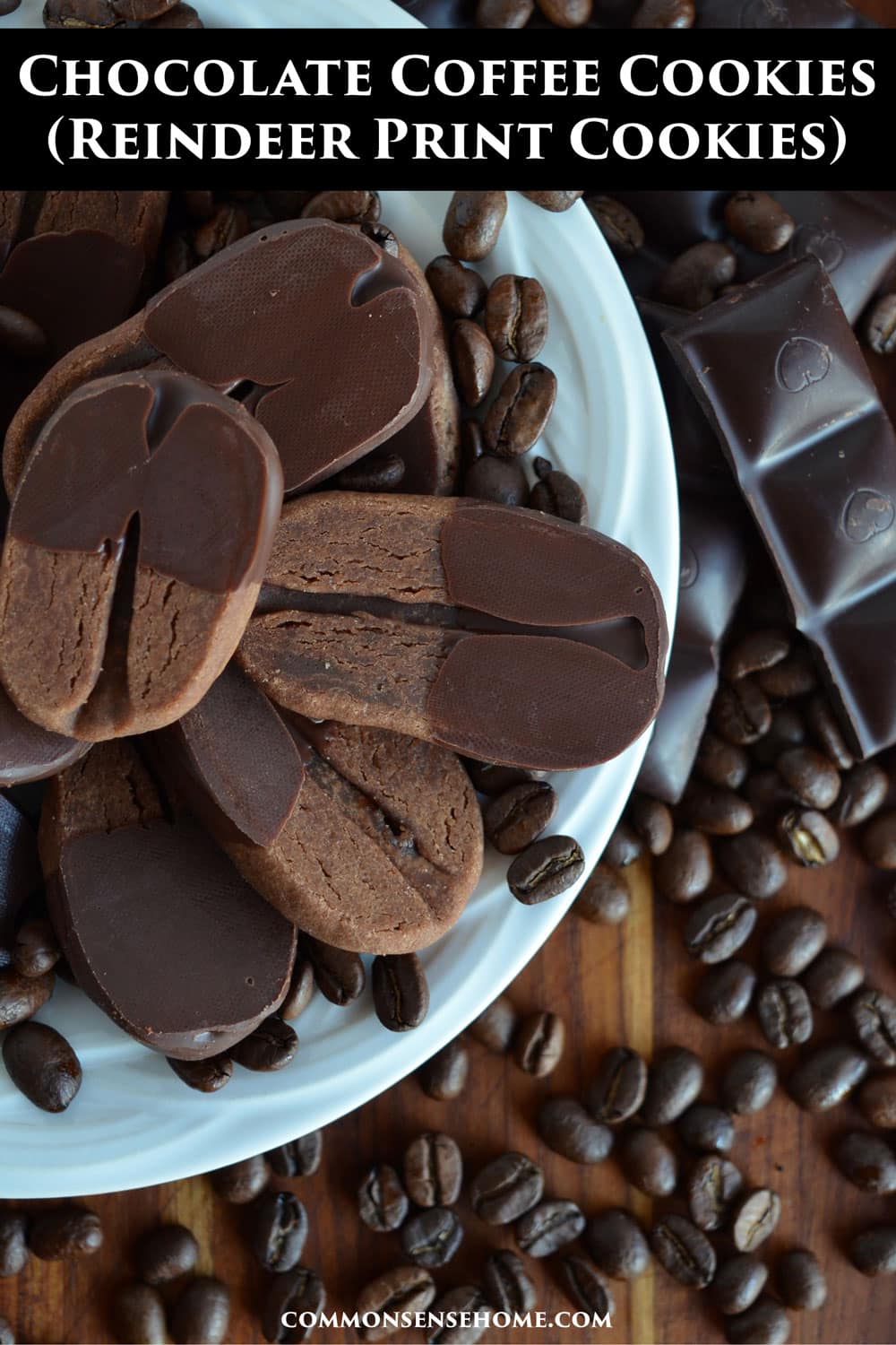 Chocolate Coffee Cookies (Reindeer Print Cookies)