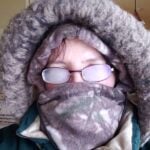 Laurie Neverman in cold weather gear