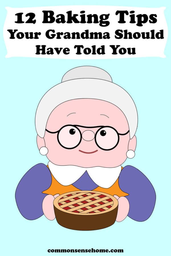 cartoon grandma holding pie