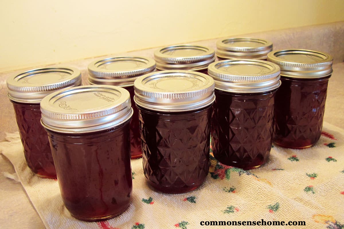 jars of homemade apple jelly