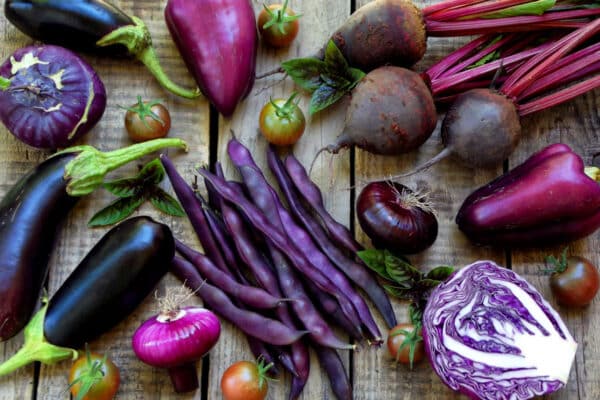 assorted purple vegetables