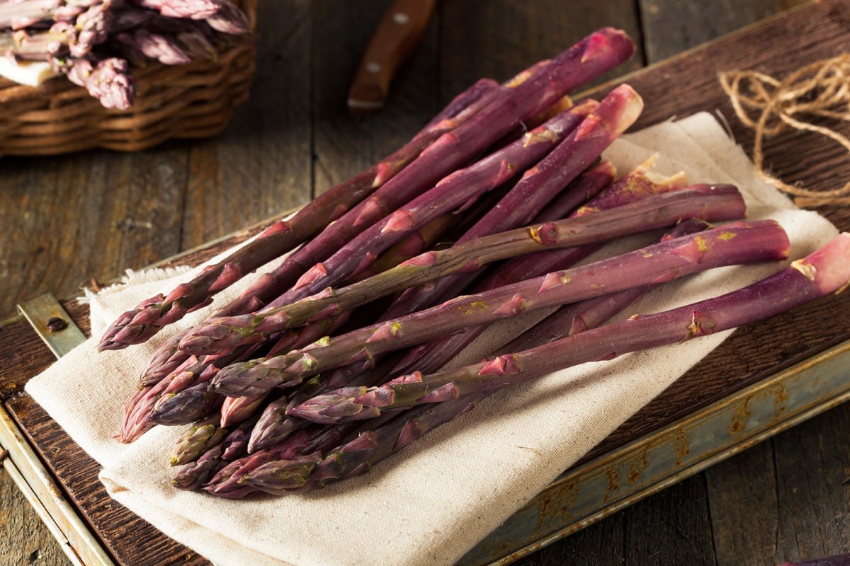 Raw Purple Asparagus Spears