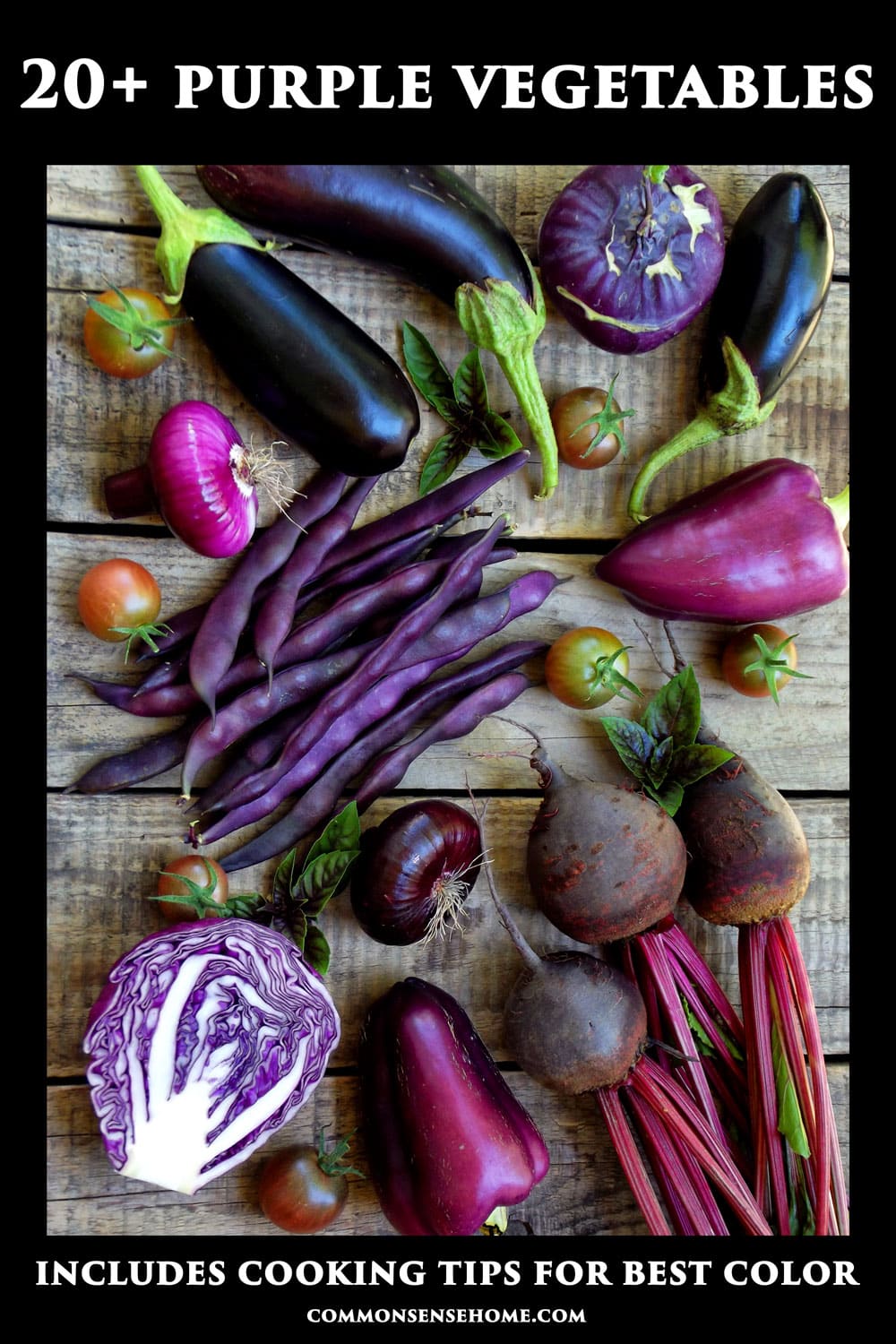 assortment of purple vegetables