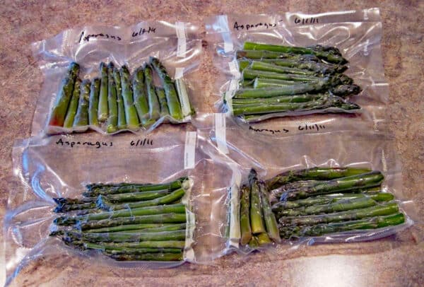 vacuum sealed frozen asparagus