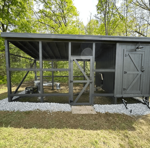chicken coop with covered run