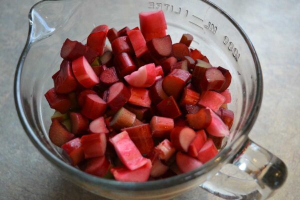 Ruby Red rhubarb pieces