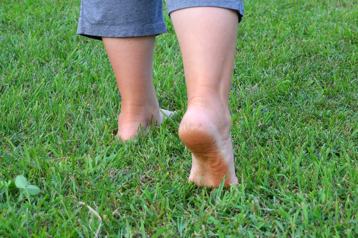 walking barefoot