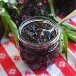 jar of homemade elderberry jam