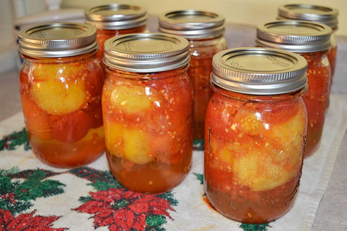 home canned jars of tomatoes