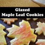 decorated maple leaf cookies with glaze