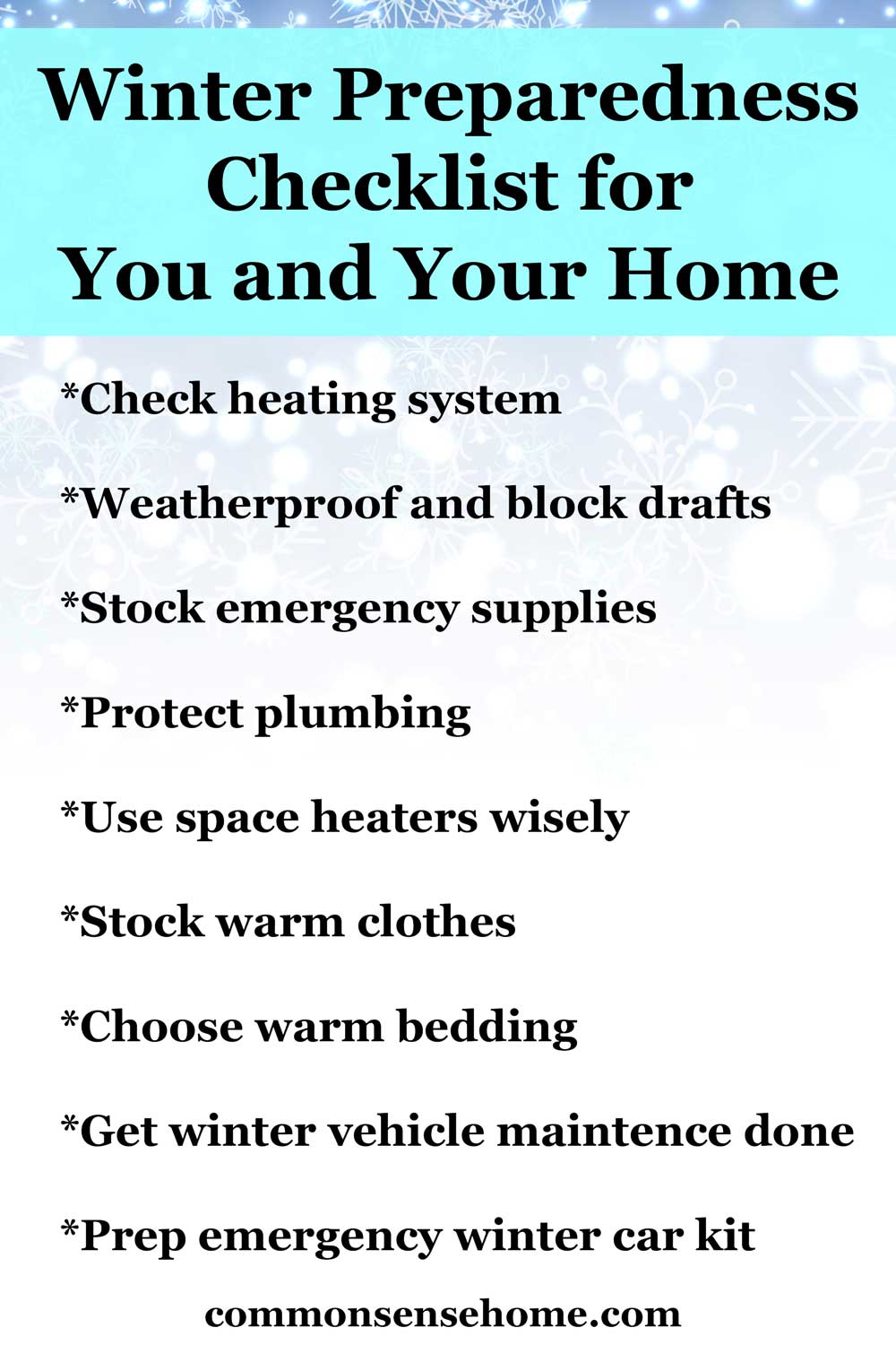 winter preparedness checklist