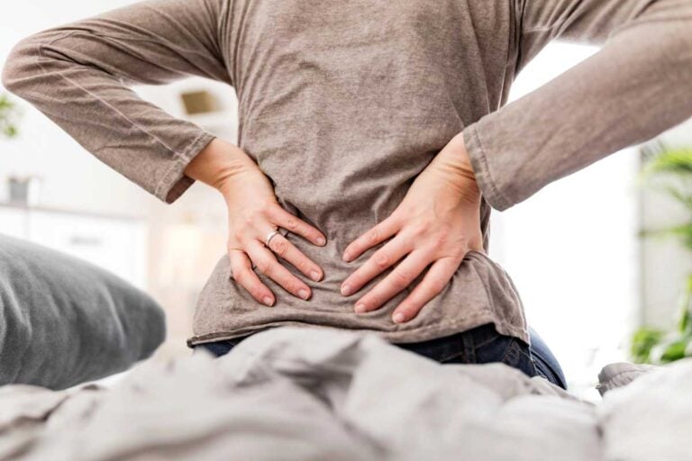 woman with back pain