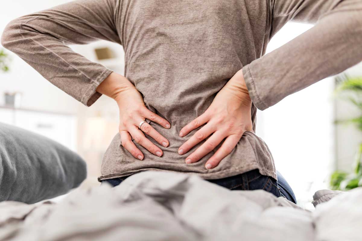 woman with back pain