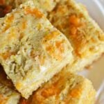 cheesy garlic zucchini bread closeup
