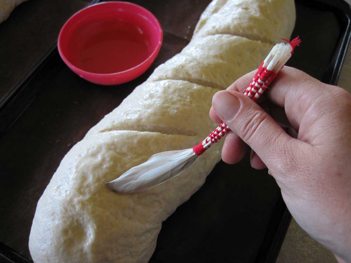 applying saltwater glaze