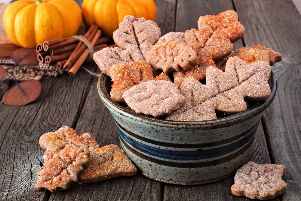 leaf cookies with sugar sprinkles
