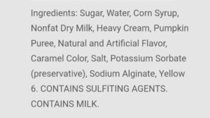 DaVinci Pumpkin Pie Sauce Ingredient List