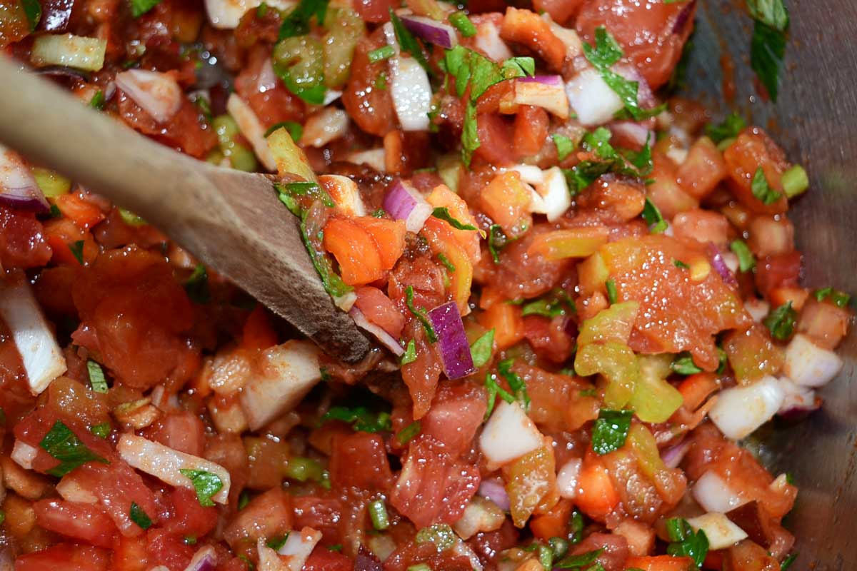 homemade salsa in pot
