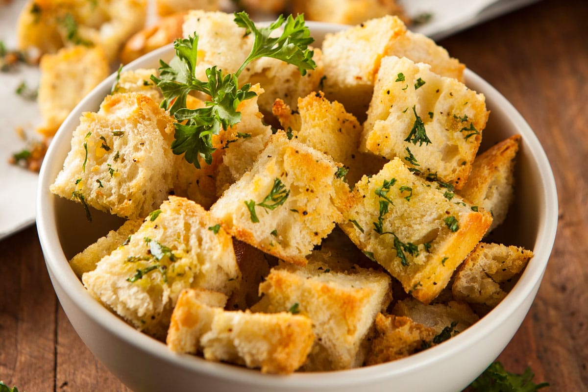 homemade seasoned croutons