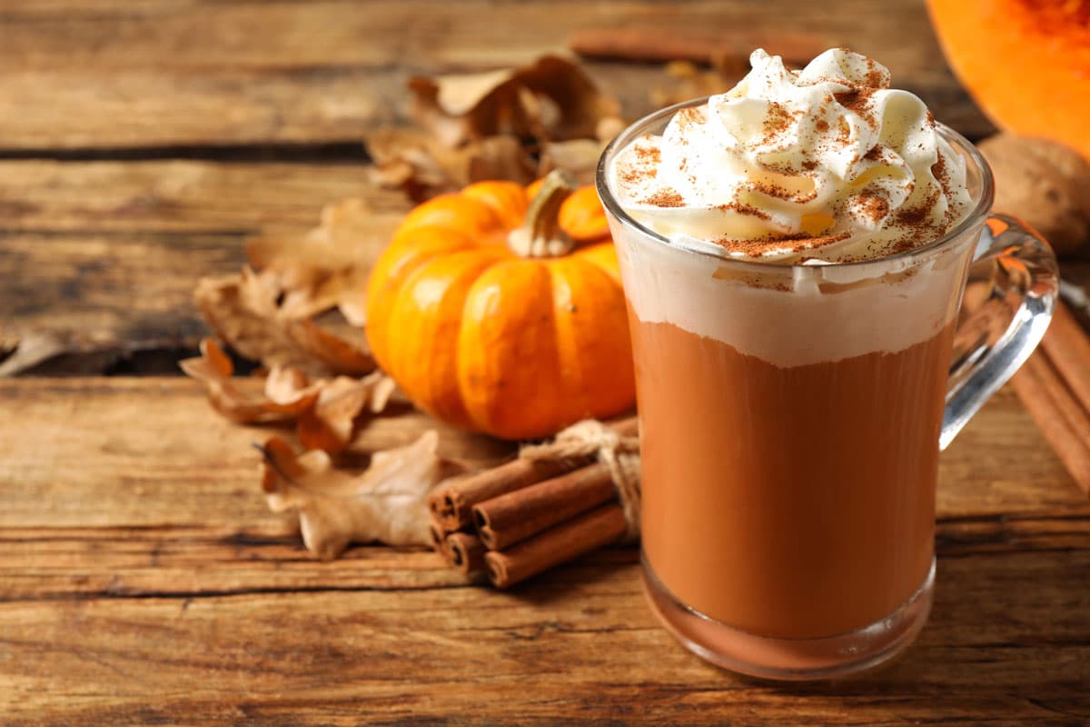 pumpkin spice coffee with whipped cream