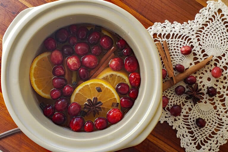 simmering potpourri in small crock