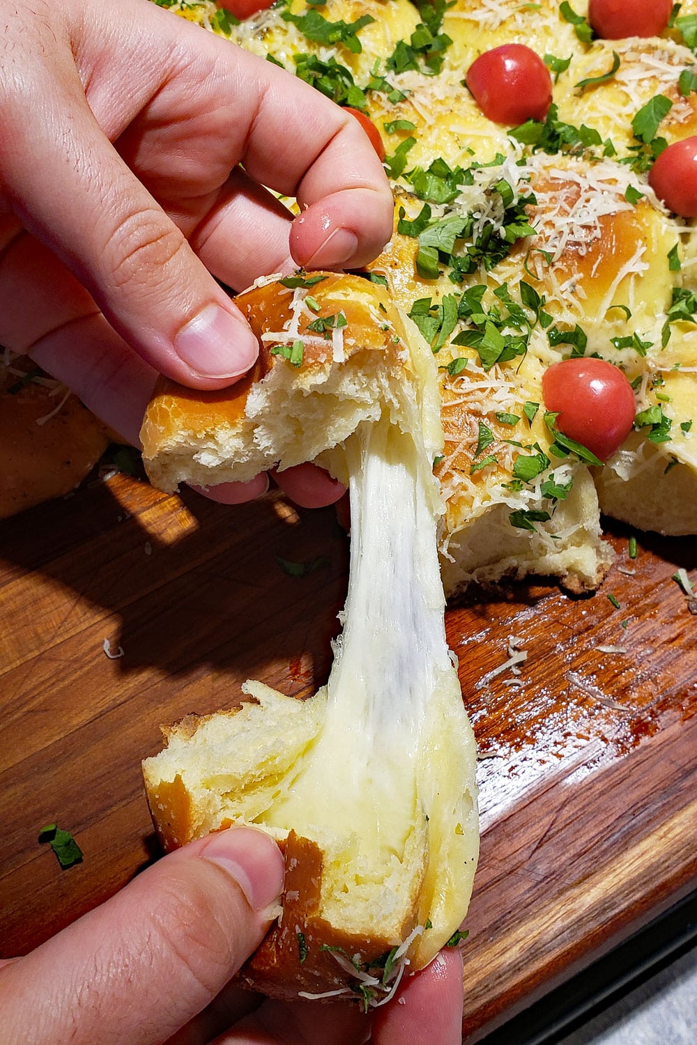 Christmas pull apart cheesy bread