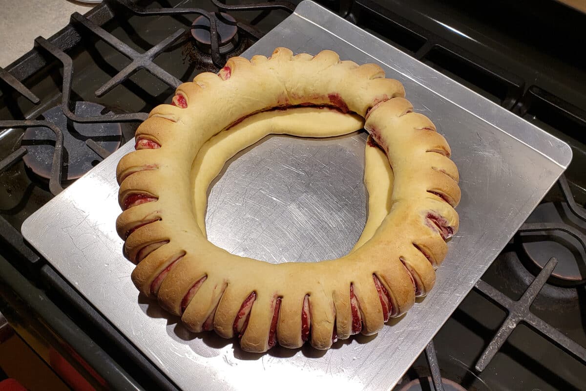 baked wreath bread