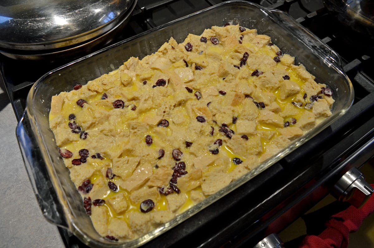 unbaked bread pudding