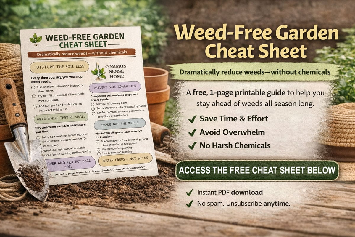Weed-Free Garden Cheat Sheet