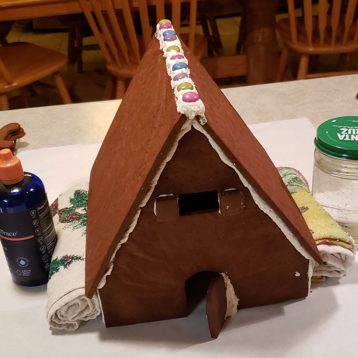 bracing the roof to dry overnight