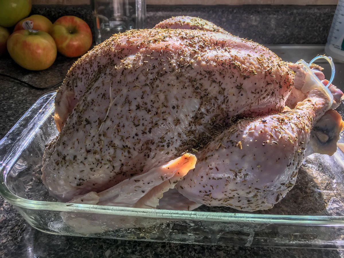 chicken rubbed with poultry seasoning