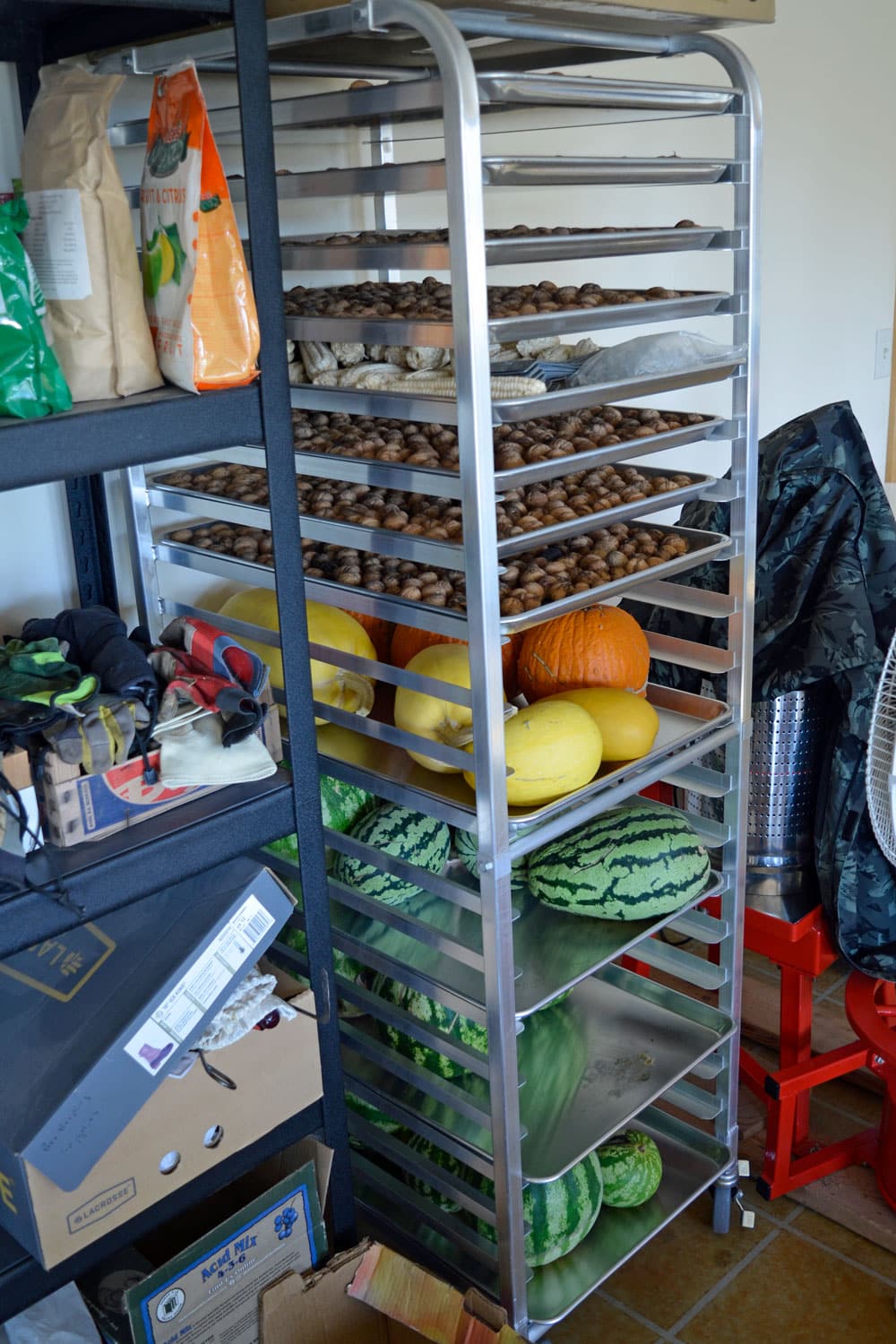 bakers rack produce storage