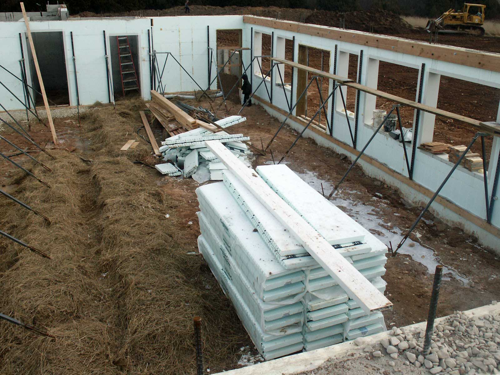 insulated concrete form basement in progress