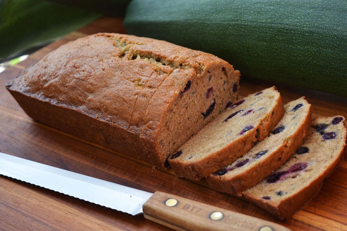 mom's best zucchini bread recipe with blueberries